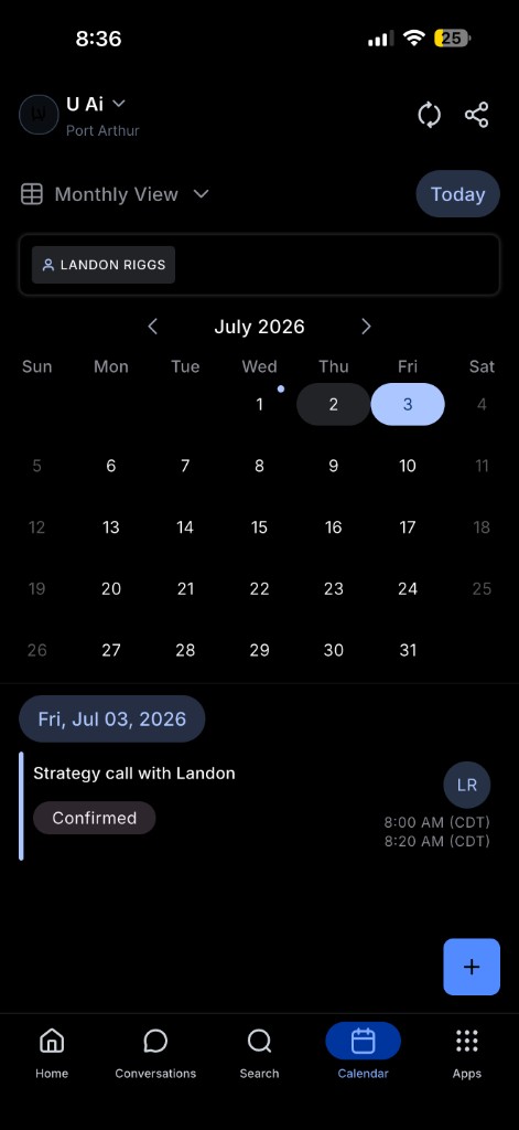 U ai mobile calendar