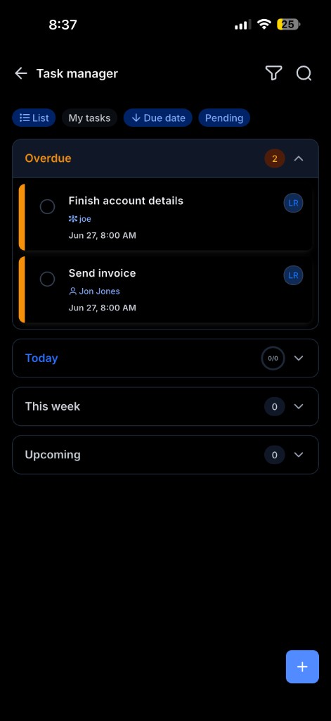U ai mobile task manager